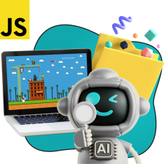 Язык программирования JavaScript + AI. Проектное обучение + геймификация + AI-помощники - КИБЕРшкола программирования для детей, компьютерные курсы для школьников, начинающих и подростков - KIBERone г. Батайск